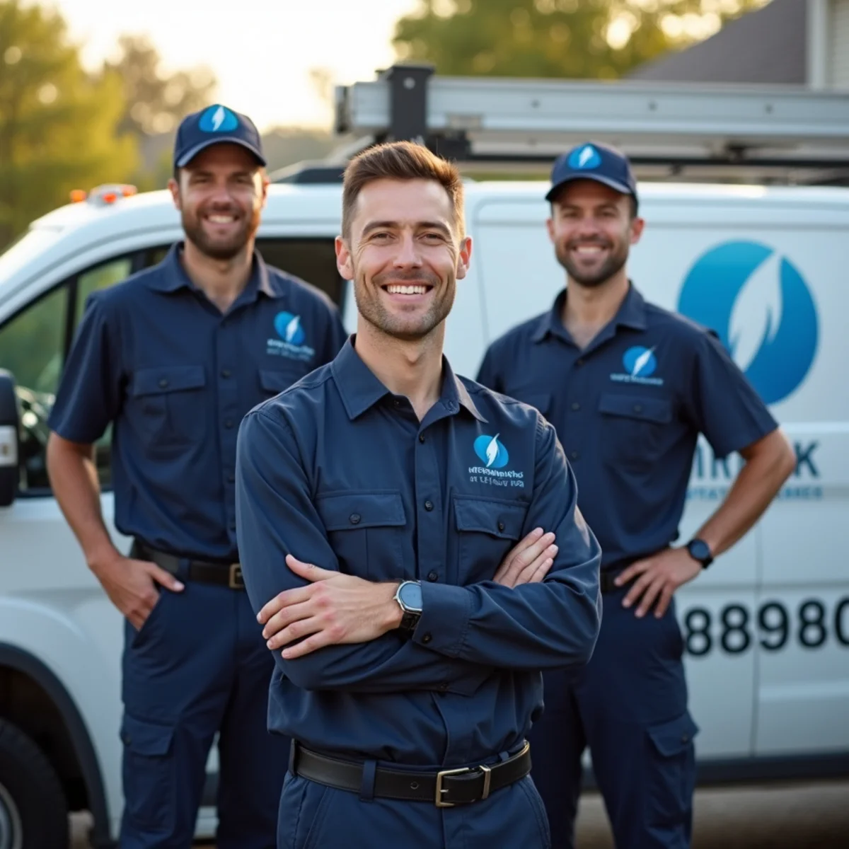 HVAC Stafford VA service team outside the shop on Barrett Heights Rd in Stafford, VA