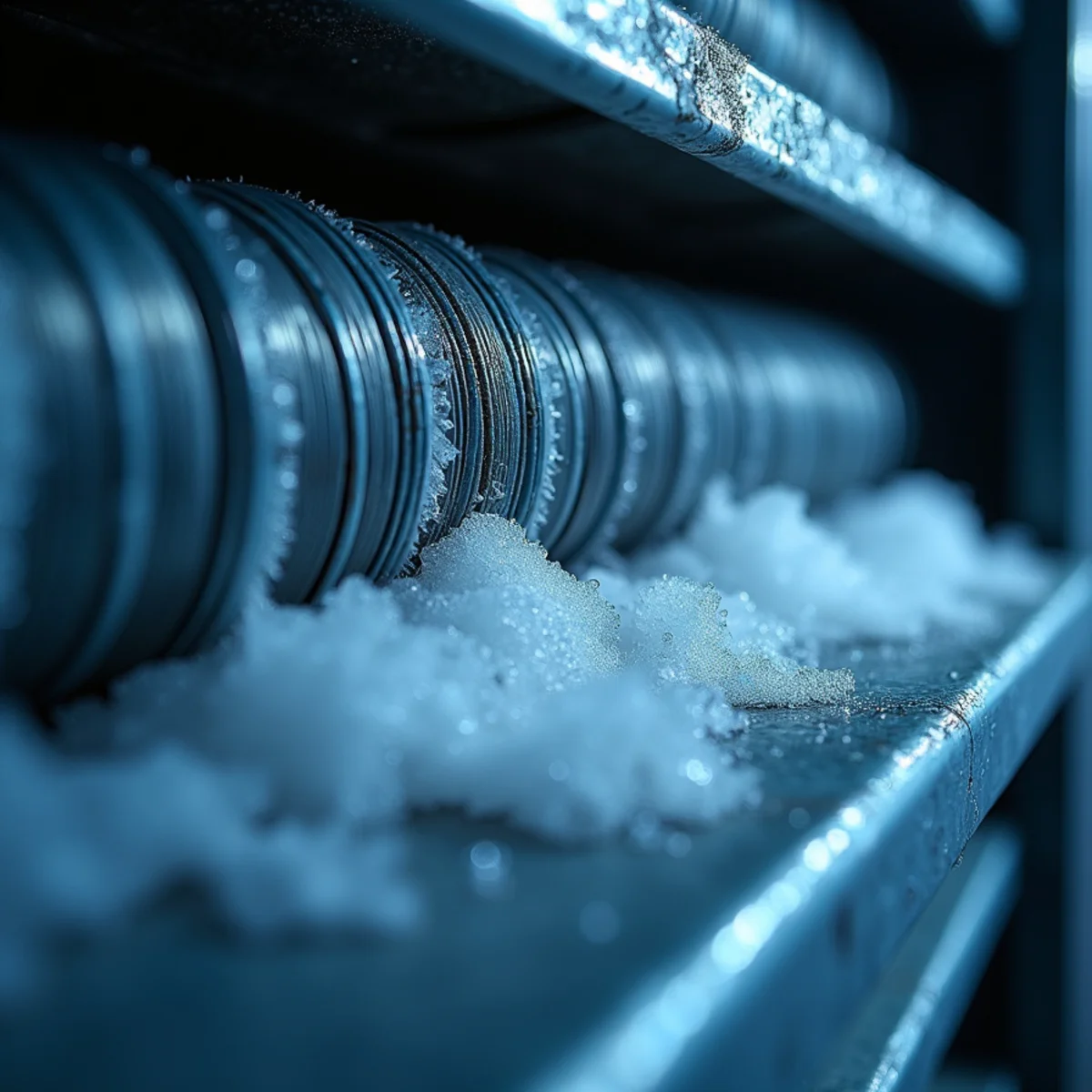 Frozen evaporator coil from restricted airflow on a central AC in humid Stafford, VA