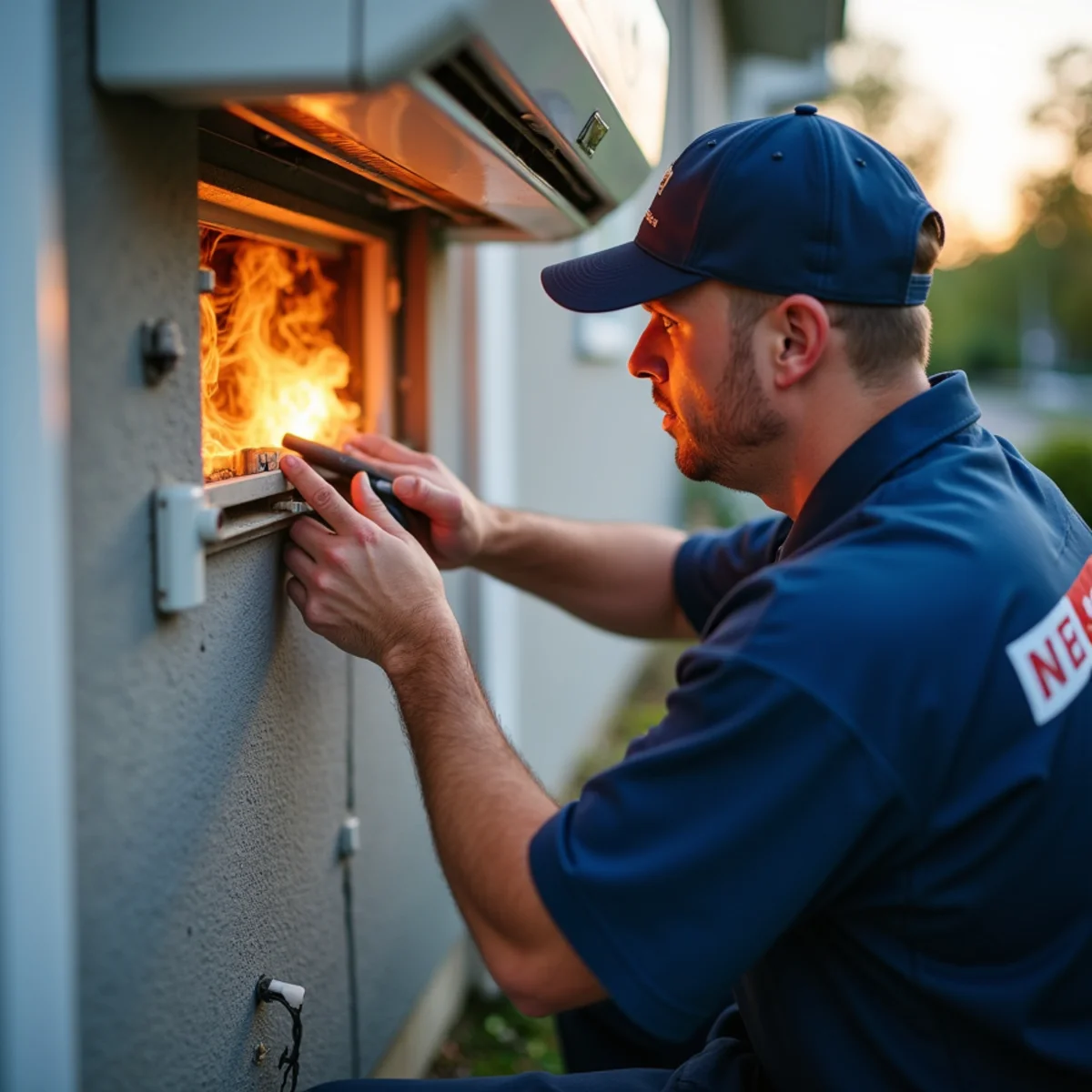 Warm air coming from a supply vent as a technician checks an AC system in Stafford, VA