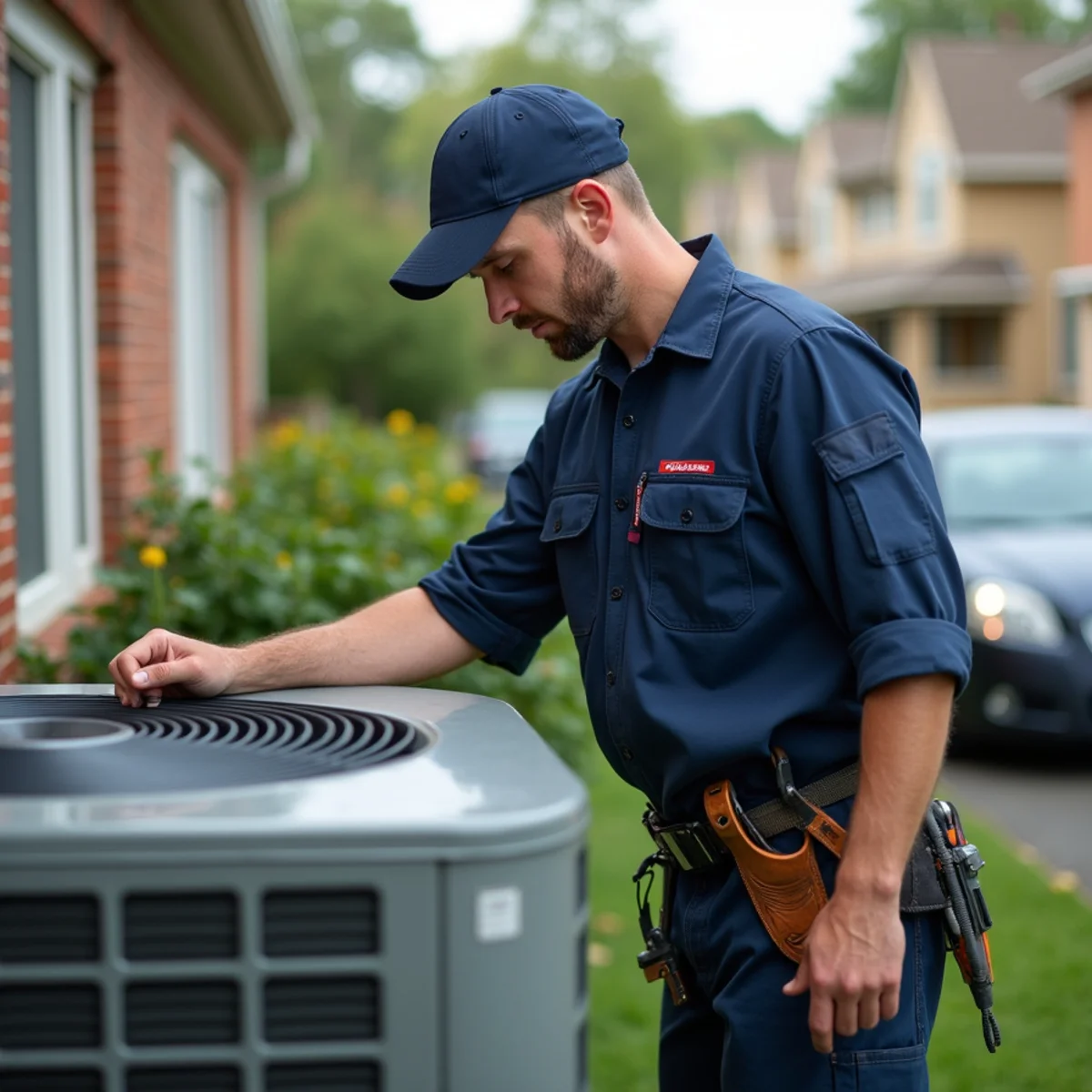 HVAC technician on a service call in Belmont Bay, Stafford VA