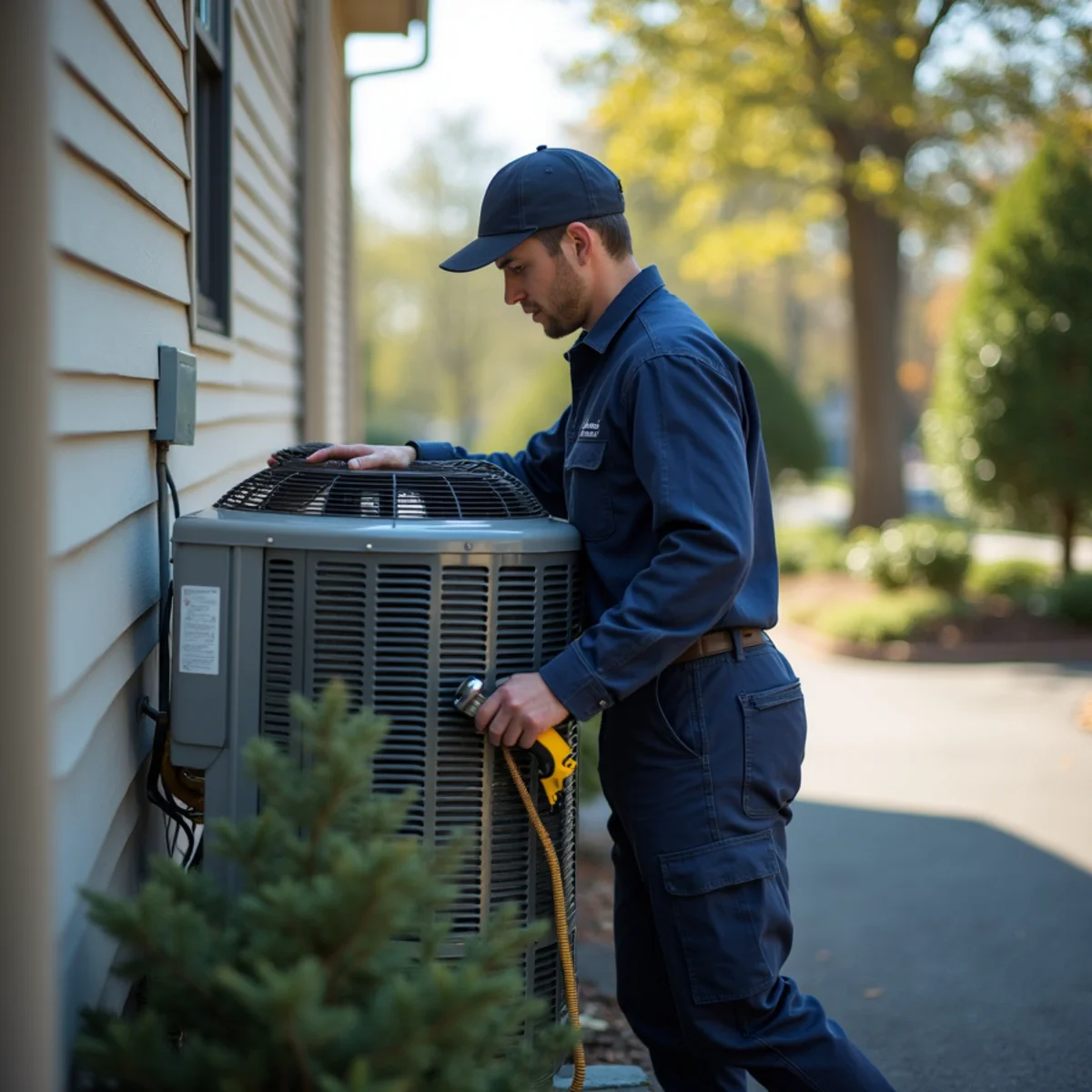 HVAC technician on a service call in Boswell's Corner, Stafford VA