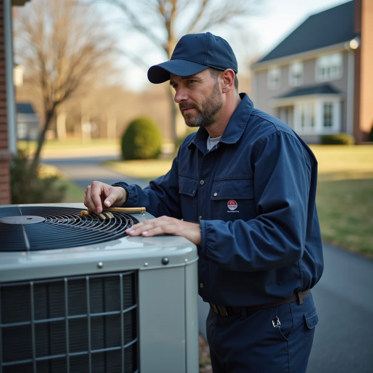 HVAC technician on a service call in Brooke, Stafford VA