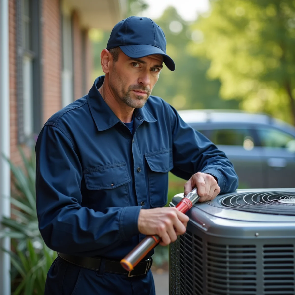 HVAC technician on a service call in Cherry Hill / Potomac Shores, Stafford VA