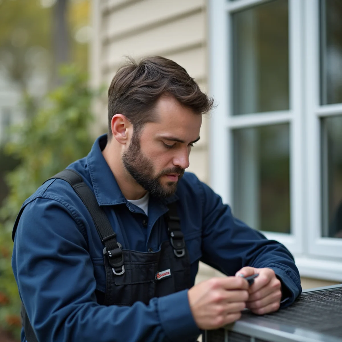 Commercial HVAC Services being performed by a licensed technician at a Stafford, VA home