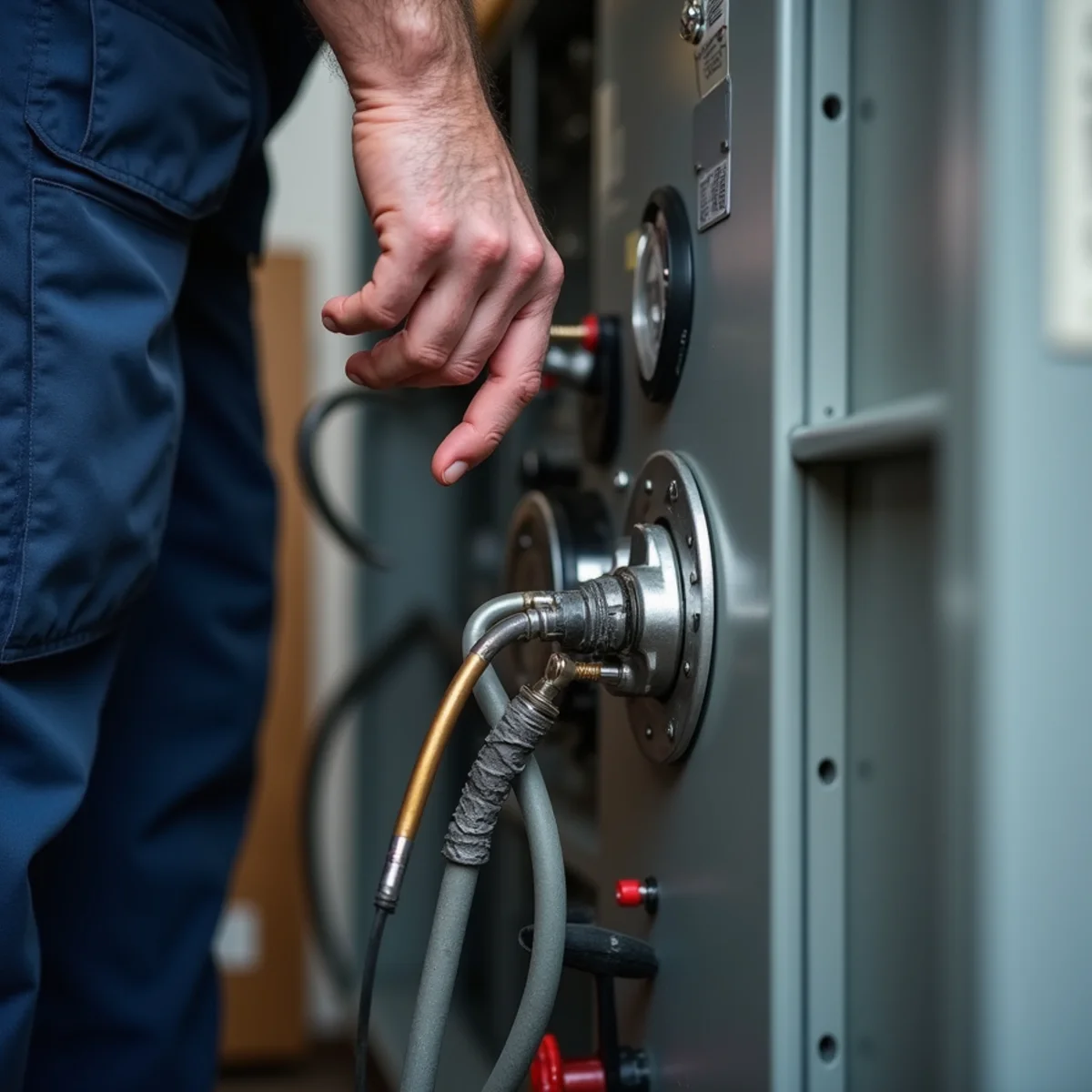 Close-up of commercial hvac services work and equipment in a Stafford, VA home