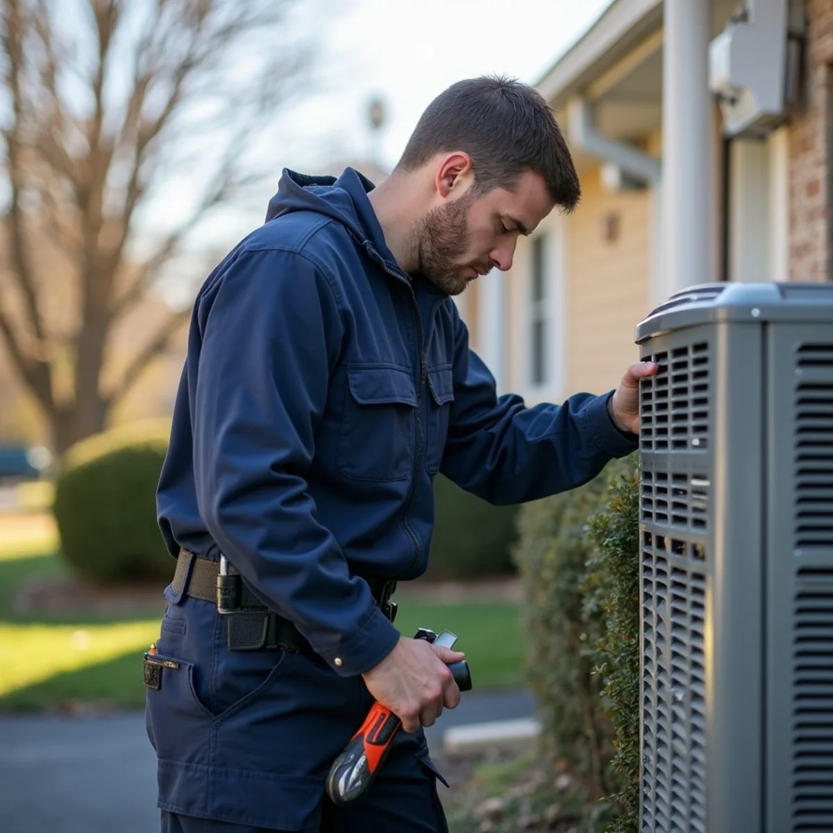 HVAC technician on a service call in Dahlgren, Stafford VA