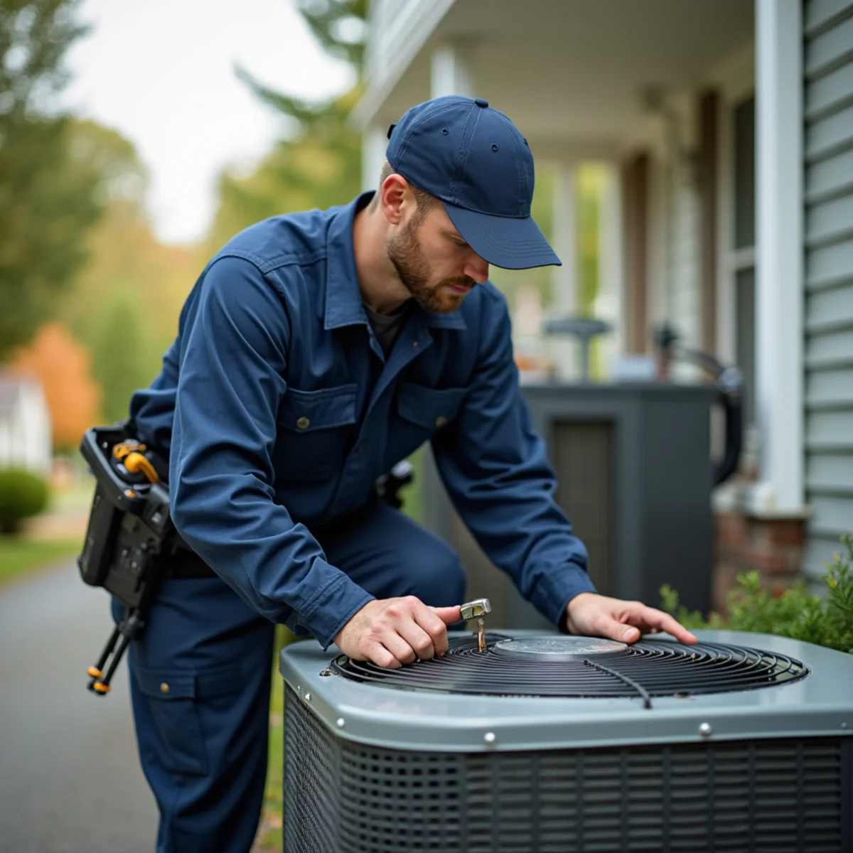 HVAC technician on a service call in Dale City, Stafford VA