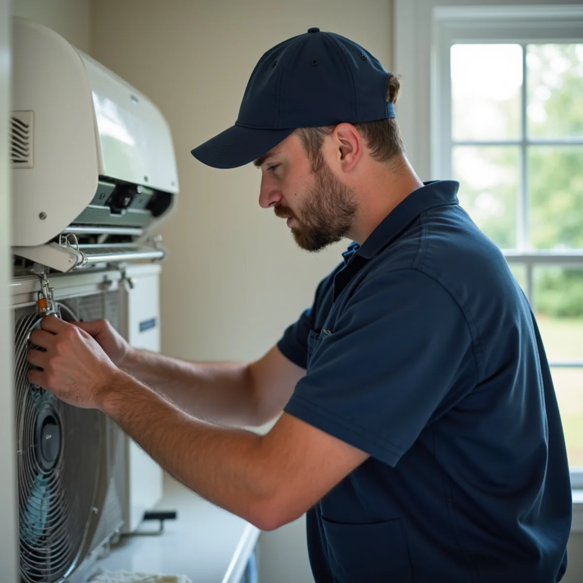 Ductless Mini-Split Installation being performed by a licensed technician at a Stafford, VA home