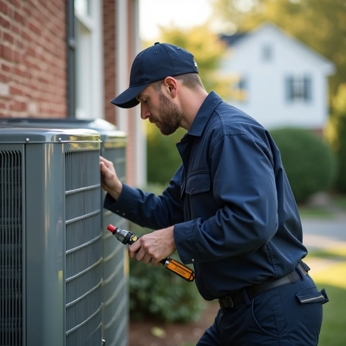 HVAC technician on a service call in Embrey Mill, Stafford VA