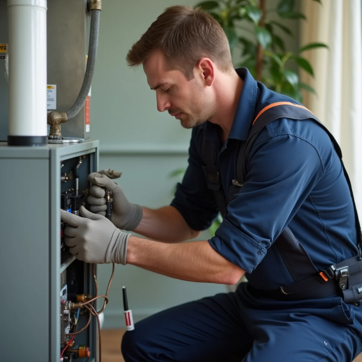 Emergency Furnace Repair (No Heat) being performed by a licensed technician at a Stafford, VA home