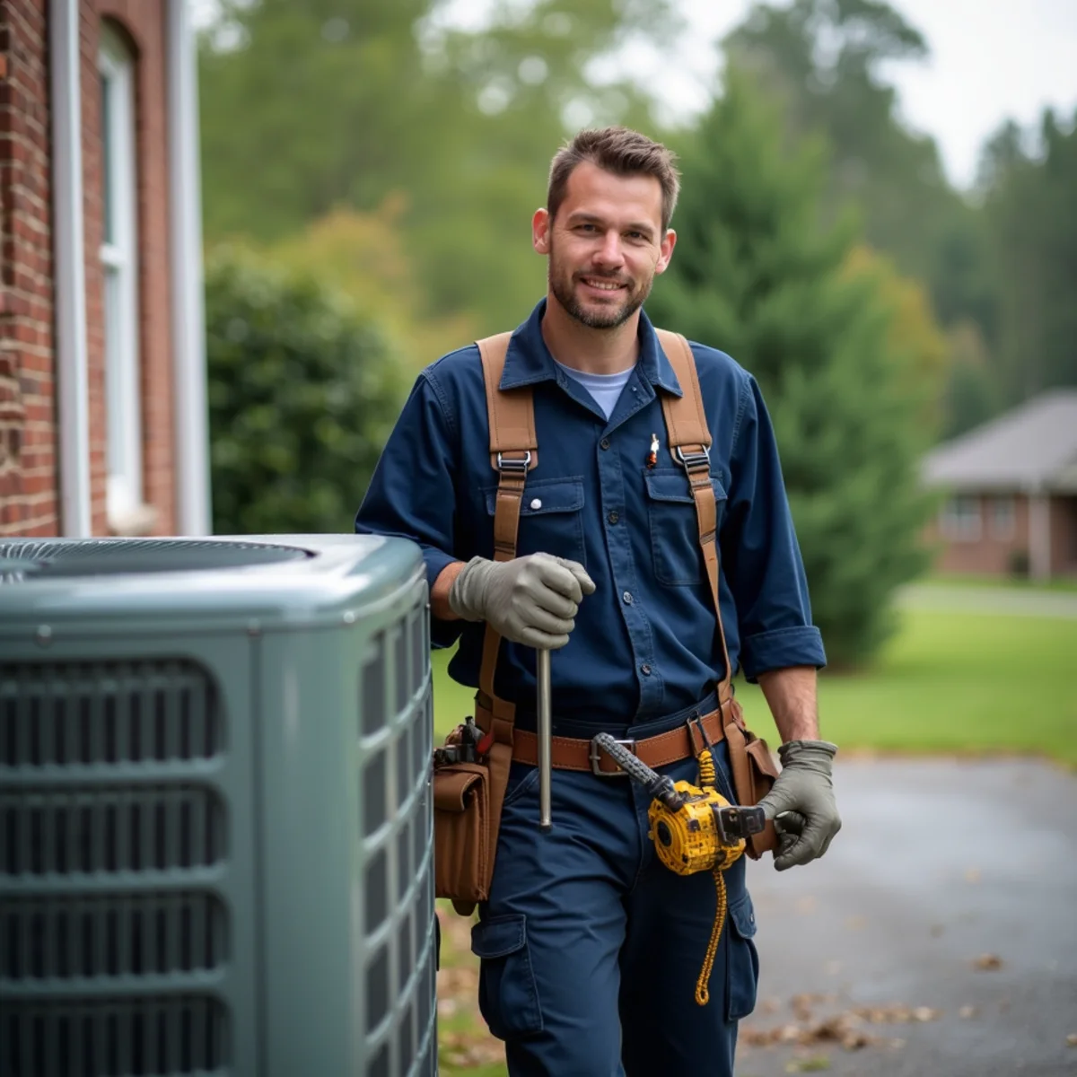 HVAC technician on a service call in Fredericksburg, Stafford VA