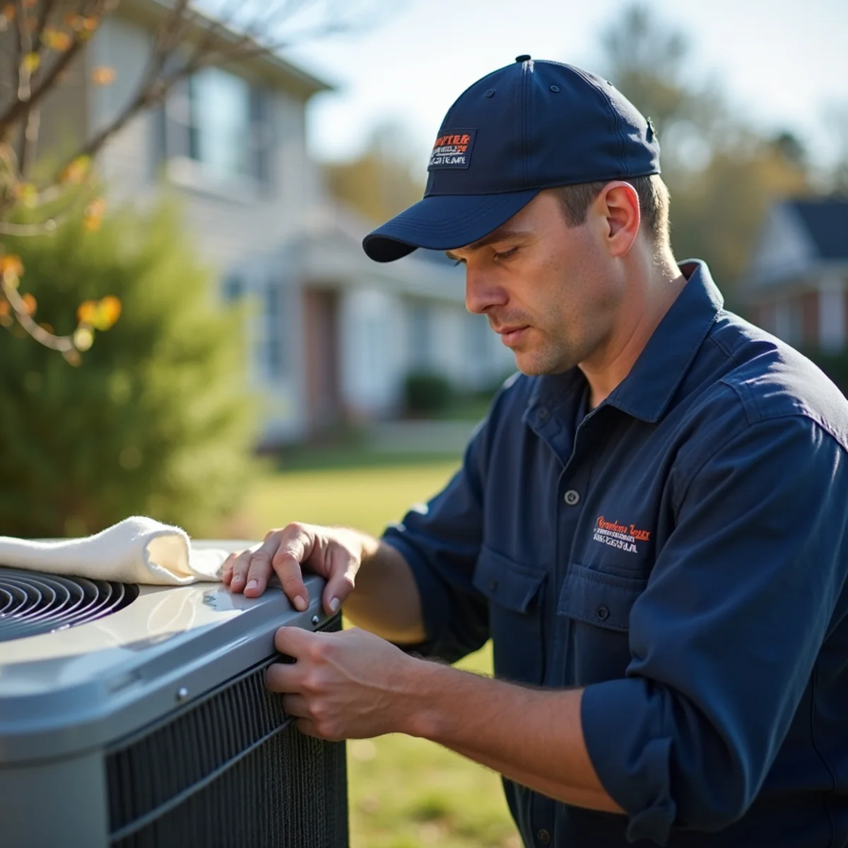 Heat Pump Installation & Repair being performed by a licensed technician at a Stafford, VA home