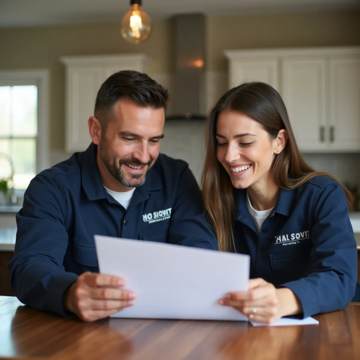 Stafford, VA family reviewing HVAC financing options at their kitchen table