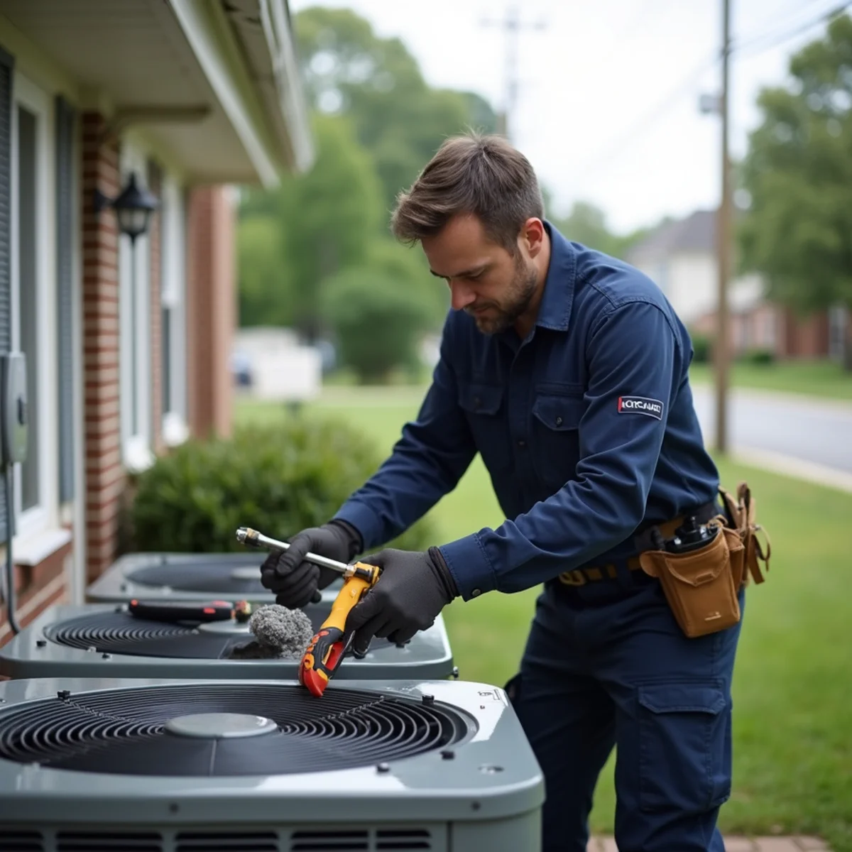 HVAC technician on a service call in Montclair, Stafford VA