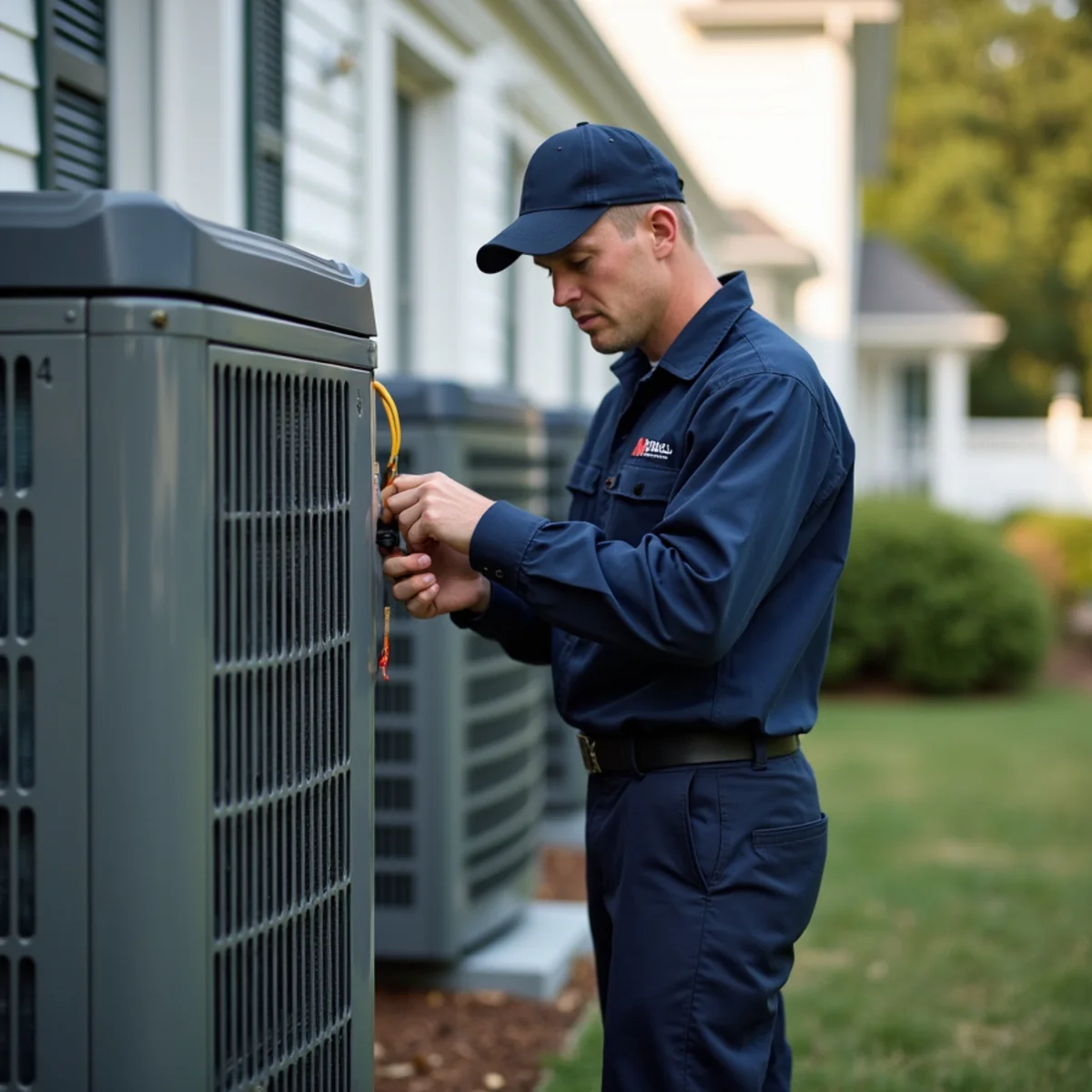 HVAC technician on a service call in New Baltimore, Stafford VA