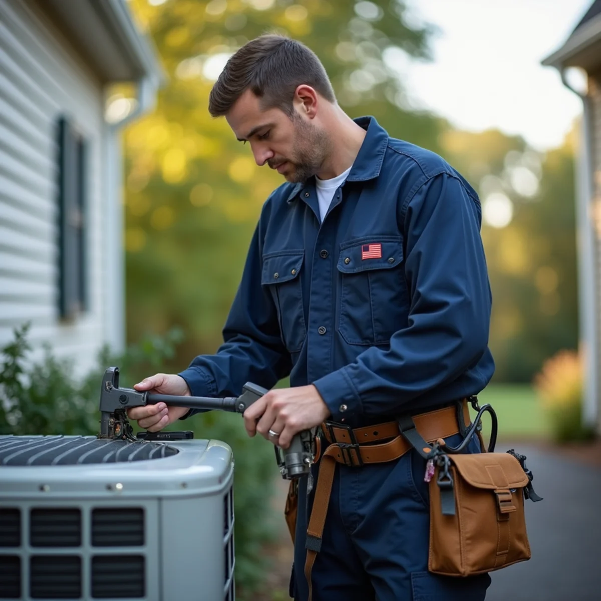 HVAC technician on a service call in Occoquan, Stafford VA