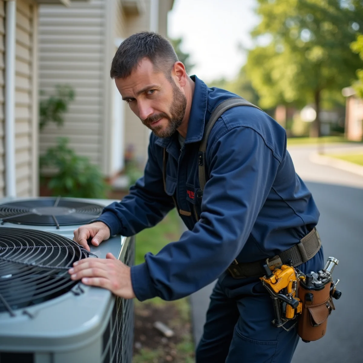 HVAC technician on a service call in Passapatanzy, Stafford VA