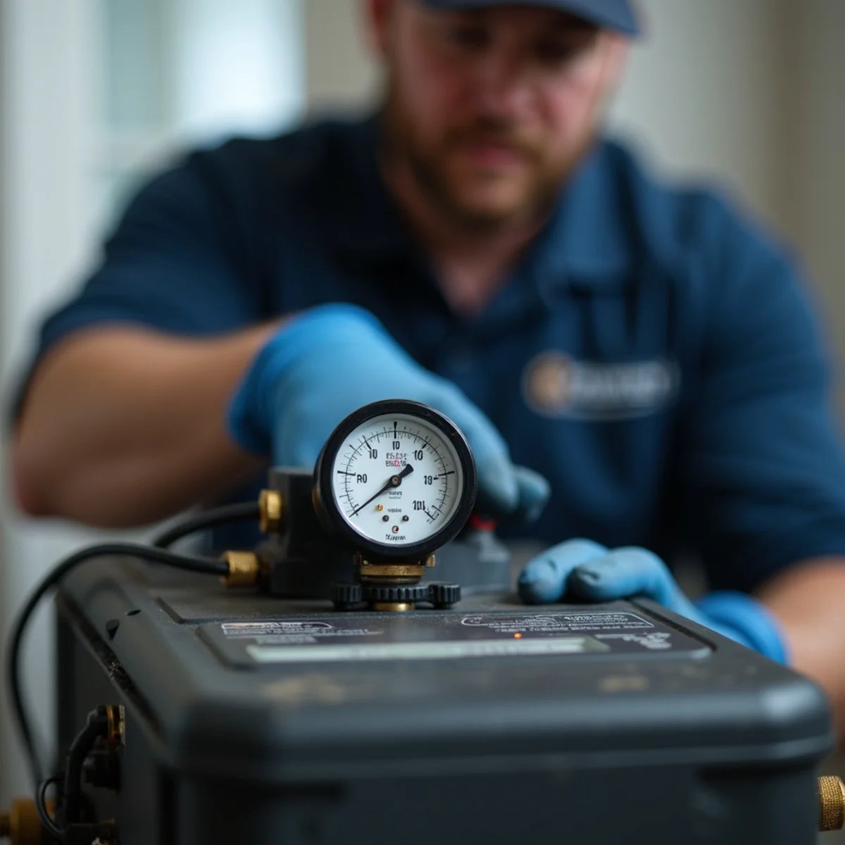Close-up of residential hvac services work and equipment in a Stafford, VA home