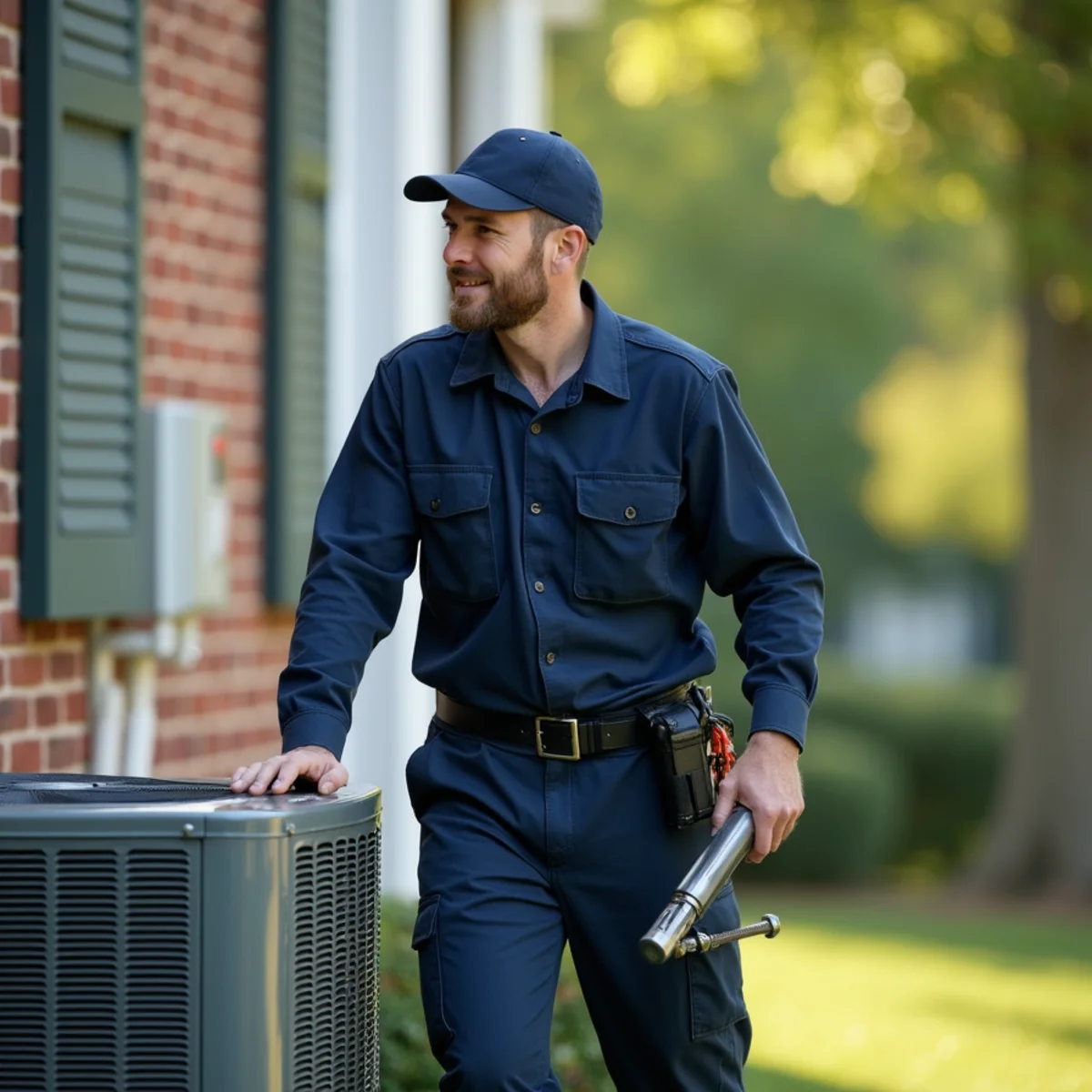 HVAC technician on a service call in Roseville Plantation, Stafford VA
