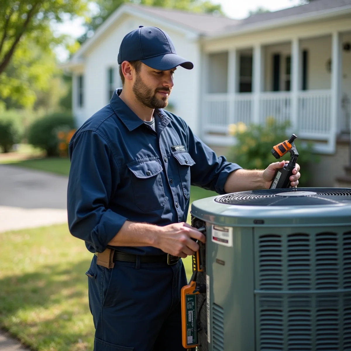 HVAC technician on a service call in Ruby, Stafford VA