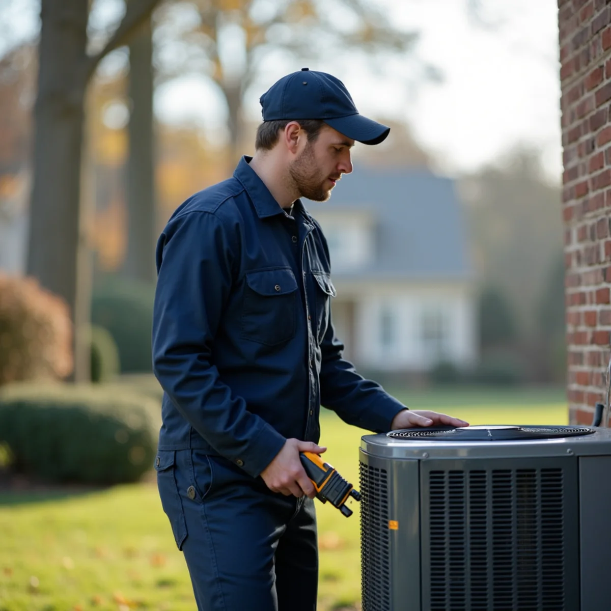 HVAC technician on a service call in Settler's Landing, Stafford VA