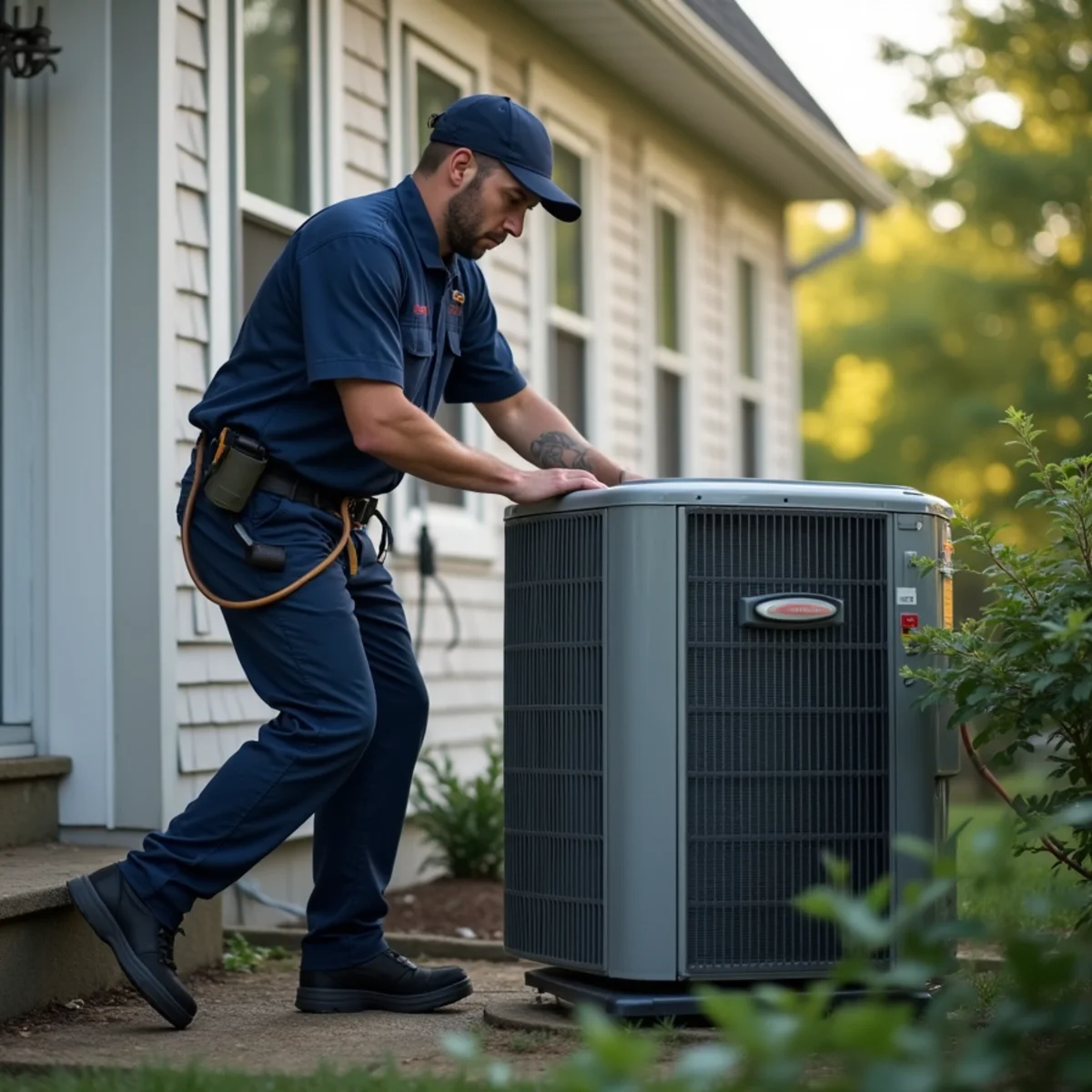 HVAC technician on a service call in Skyline Hills, Stafford VA