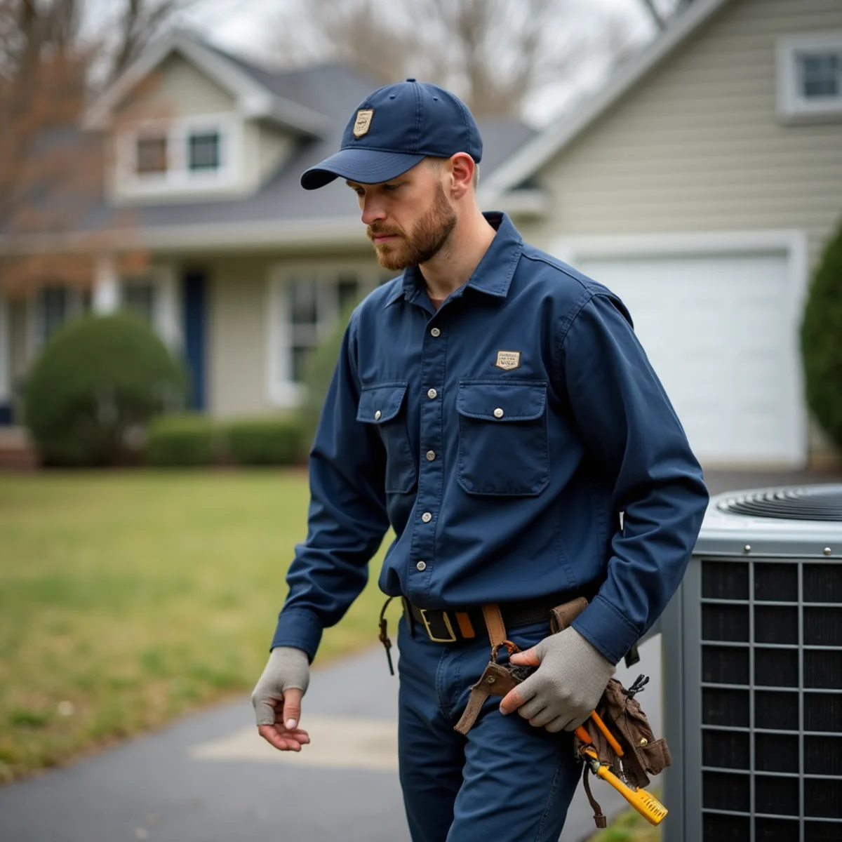 HVAC technician on a service call in Stafford County, Stafford VA