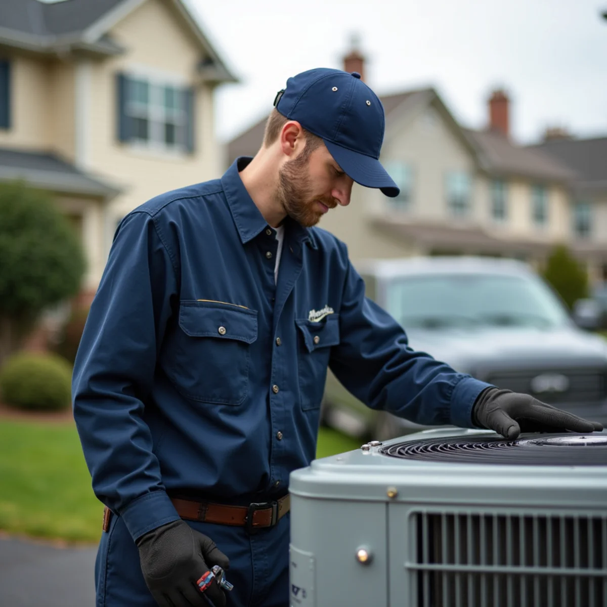HVAC technician on a service call in Triangle, Stafford VA