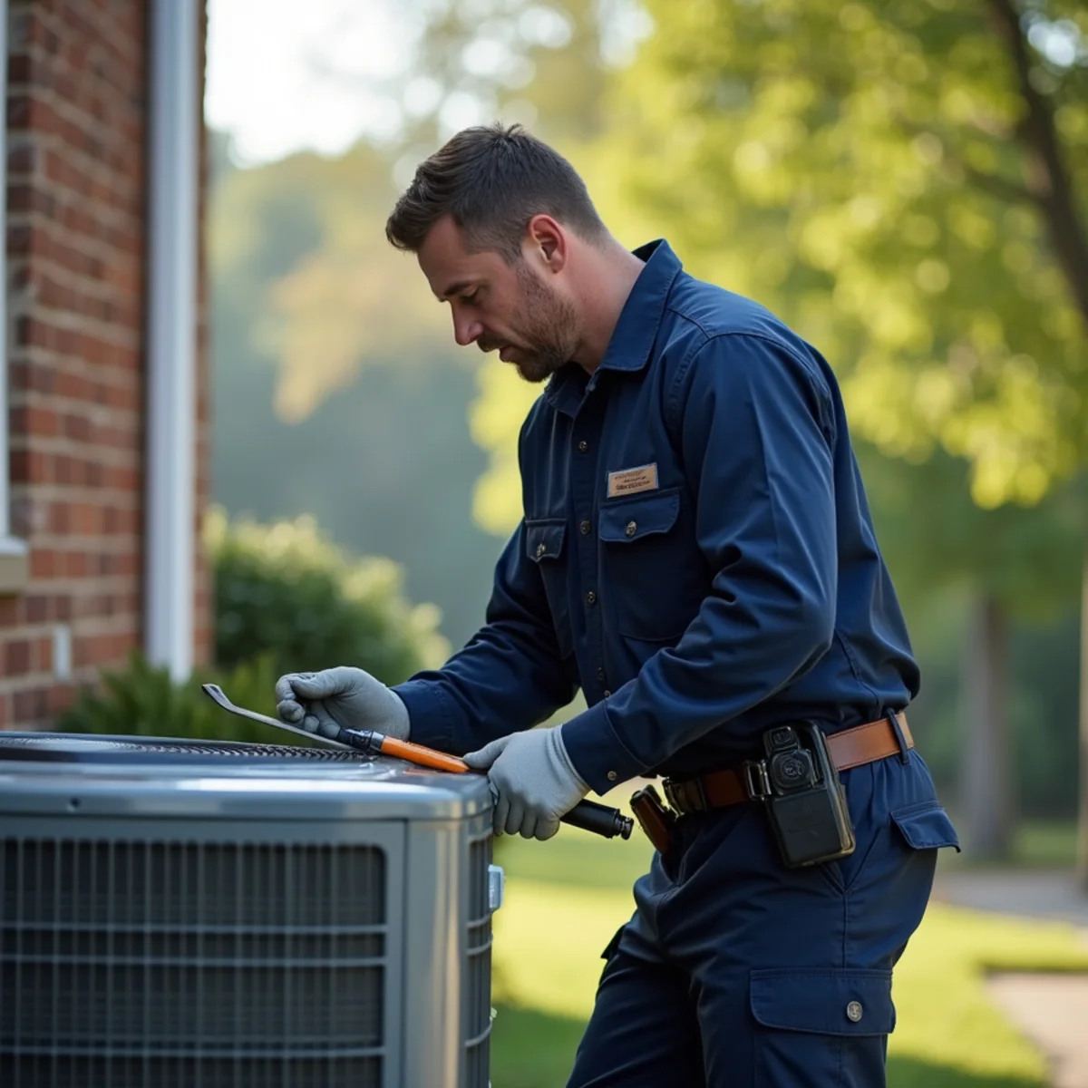 HVAC technician on a service call in White Oak, Stafford VA