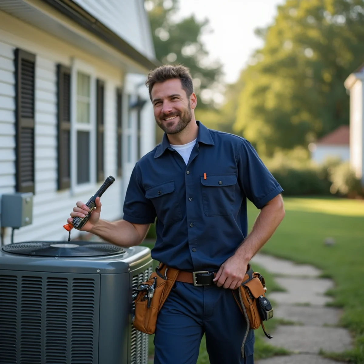 HVAC technician on a service call in Widewater Beach, Stafford VA