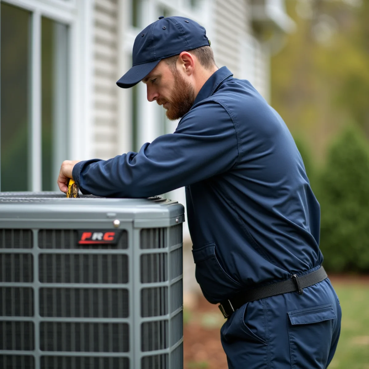 HVAC technician on a service call in Woodbridge, Stafford VA